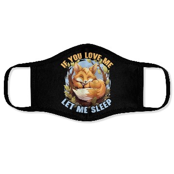 Discover Sleeping Fox Sleepyhead Napping Sleep Fox Lover Face Masks