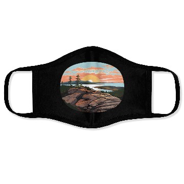 Discover Cadillac Mountain Sunrise Face Masks