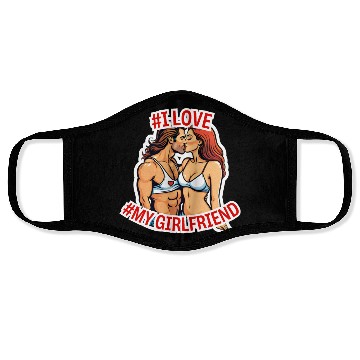 Discover #I love my Girlfriend Version 2 Face Masks