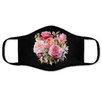 Discover Nature's Artistic Elegance English Rose Tapestry Face Masks