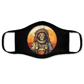 Discover Lion in space Face Masks