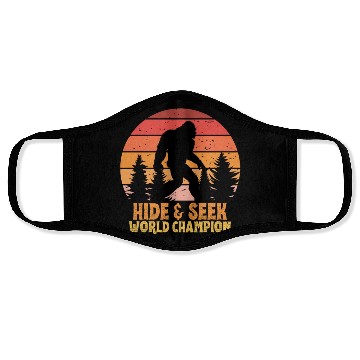 Discover bigfoot, hide & seek world champion retro Face Masks