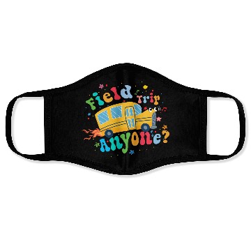 Discover field trip anyone Funny dadschool groovy school bu Face Masks