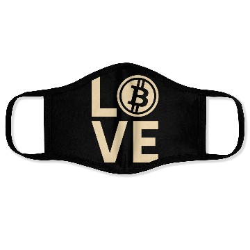 Discover Modern Bitcoin Love Design Face Masks