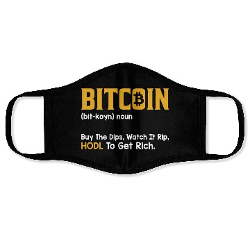 Discover Vintage Bitcoin Definition Design Face Masks