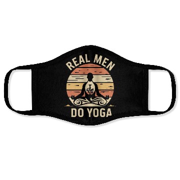 Discover Authentic Man Doing Yoga Sunset Design Face Masks
