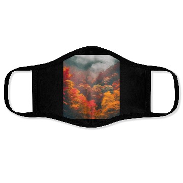Discover Autumn in The Misty Mountains Face Masks