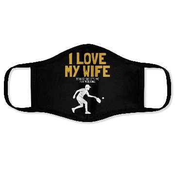 Discover I Love My Wife Pickleball Coach Player Pro Team Face Masks