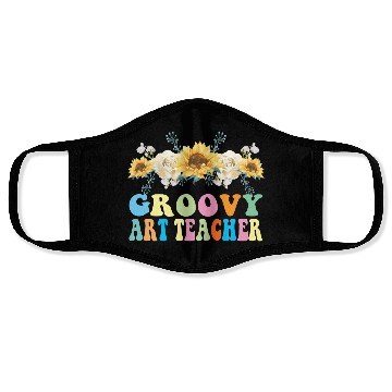 Discover Groovy Art Teacher Flower Gift Face Masks