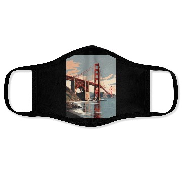 Discover Golden Gate Bridge California Face Masks, Golden Gate