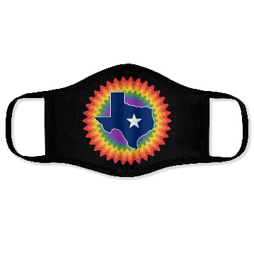 Discover Texas Map Design for proud LGBT+ Texans Face Masks
