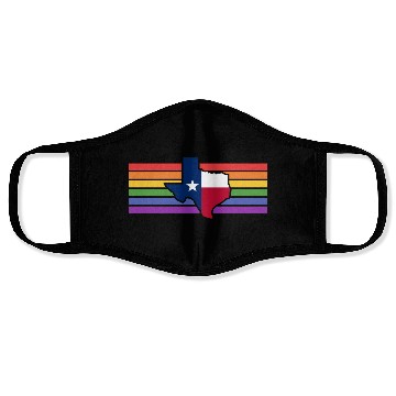 Discover Texas Map Pride Flag Design for proud LGBT+ Texans Face Masks