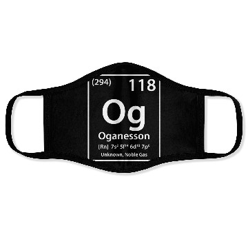 Discover Oganesson Element (white) Face Masks