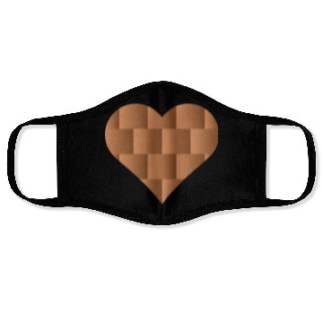 Discover Brown Cute Heart Icon Face Masks