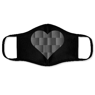 Discover Black Cute Heart Icon Face Masks