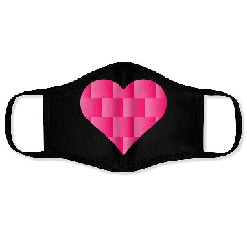Discover Pink Cute Heart Icon Face Masks