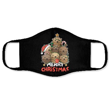 Discover Otter Christmas Tree Merry Christmas Face Masks
