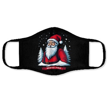 Discover North Pole santa merry christmas Face Masks
