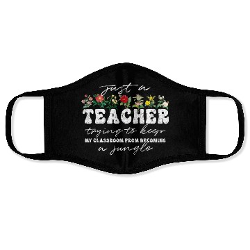 Discover Teacher Funny Flower Classroom Jungle Face Masks