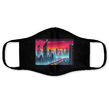 Discover Cyberpunk Cityscape Face Masks
