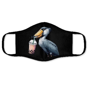 Discover Beaked stork with bubble tea Face Masks