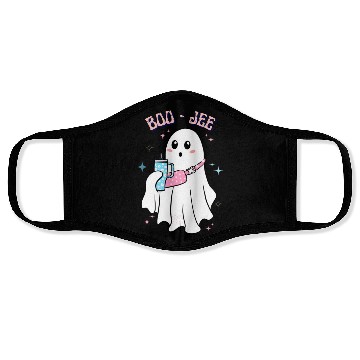 Discover BOO-JEE Spooky Cute Ghost Halloween Costume Design Face Masks