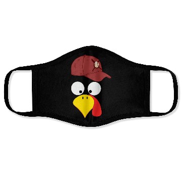 Discover Turkey baseball thanksgiving Face Masks