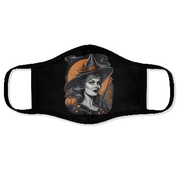 Discover hallowen witch design 30 Face Masks