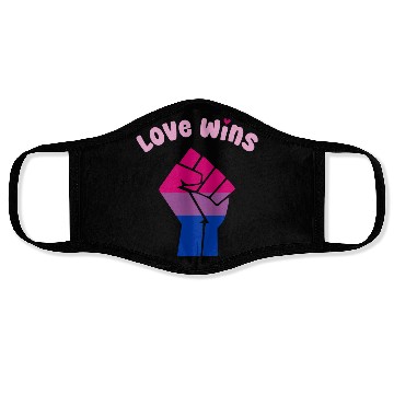 Discover Love Wins Bisexual Pride Fist for Equality Face Masks