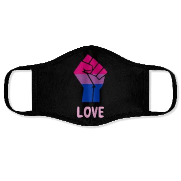 Discover Love Bisexual Pride Fist Design for Equality Face Masks