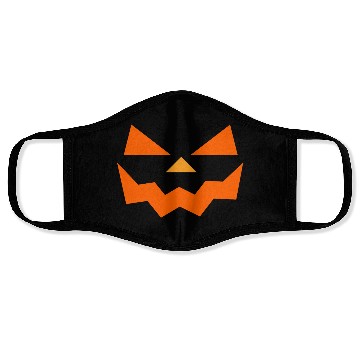 Discover pumpkin halloween scary face outline horror design Face Masks