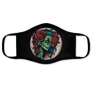 Discover Zombie Girl / Halloween / creepy / green / Comic Face Masks