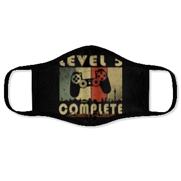 Discover 5th birthday level 5 gamer gift Face Masks