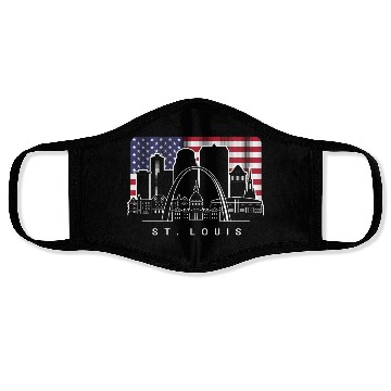 Discover St. Louis Missouri American Flag Face Masks