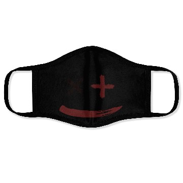 Discover White and Black Smile Confuse Face Masks Template 2