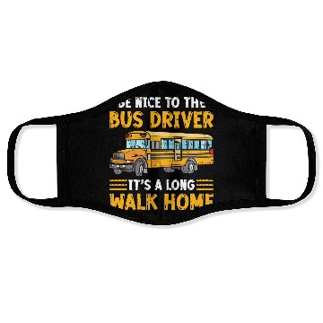 Discover Back To School Funny School Bus Driver Face Masks