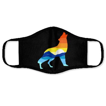 Discover Camping Hiking Retro Mountains Outdoors Camp Wolf Face Masks