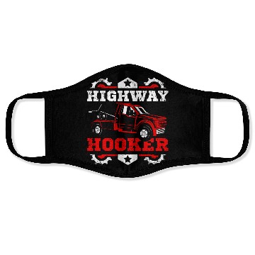 Discover Funny highway hoker Tow truck driver Face Masks