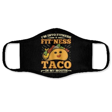 Discover Fitness, Taco, Funny, Gym, Face Masks