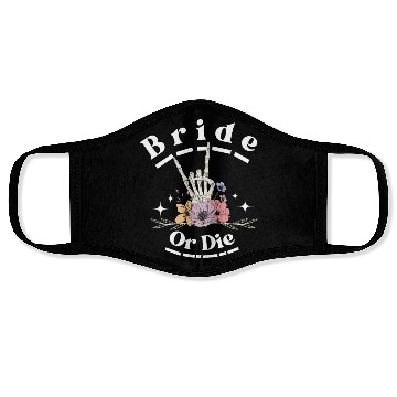 Discover Bride Or Die Skeleton Hand Gothic Bachelorette Face Masks