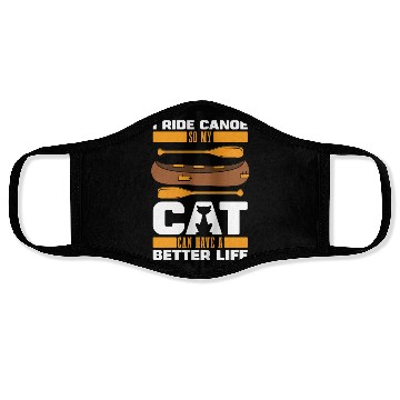 Discover Canoe Canoeing Canoeist Cat Face Masks