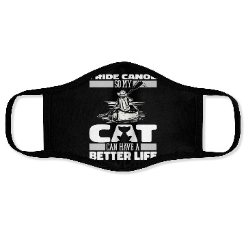 Discover Canoe Canoeing Canoeist Cat Face Masks