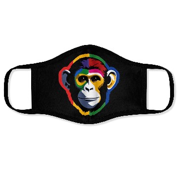 Discover Bold and Colorful Monkey Graphic Design Face Masks