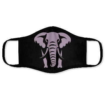 Discover Elephant Silhouette White Logo Face Masks