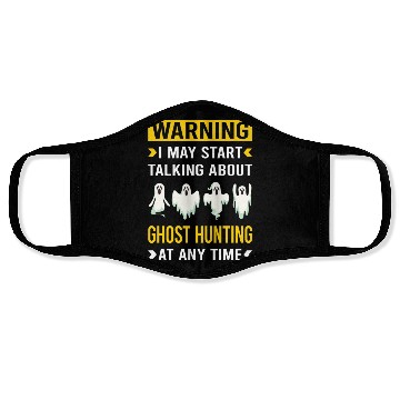 Discover Warning Ghost Hunting Hunter Paranormal Face Masks