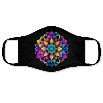 Discover Mandala: A Complex, Multicolored Floral Pattern Face Masks