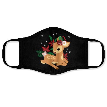Discover Christmas Deer Reindeer Christmas Face Masks