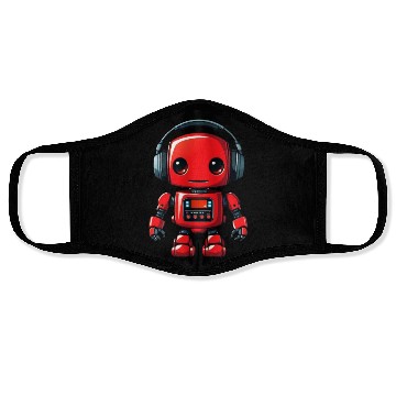 Discover Music Red Robot 2 Face Masks