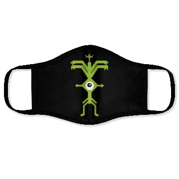 Discover Psychedelic Man Logo green Face Masks