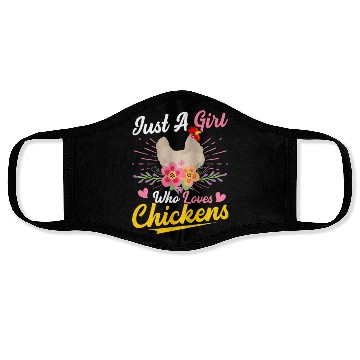Discover Just A Girl Who Loves Chickens Hen Farmer Farming Face Masks
